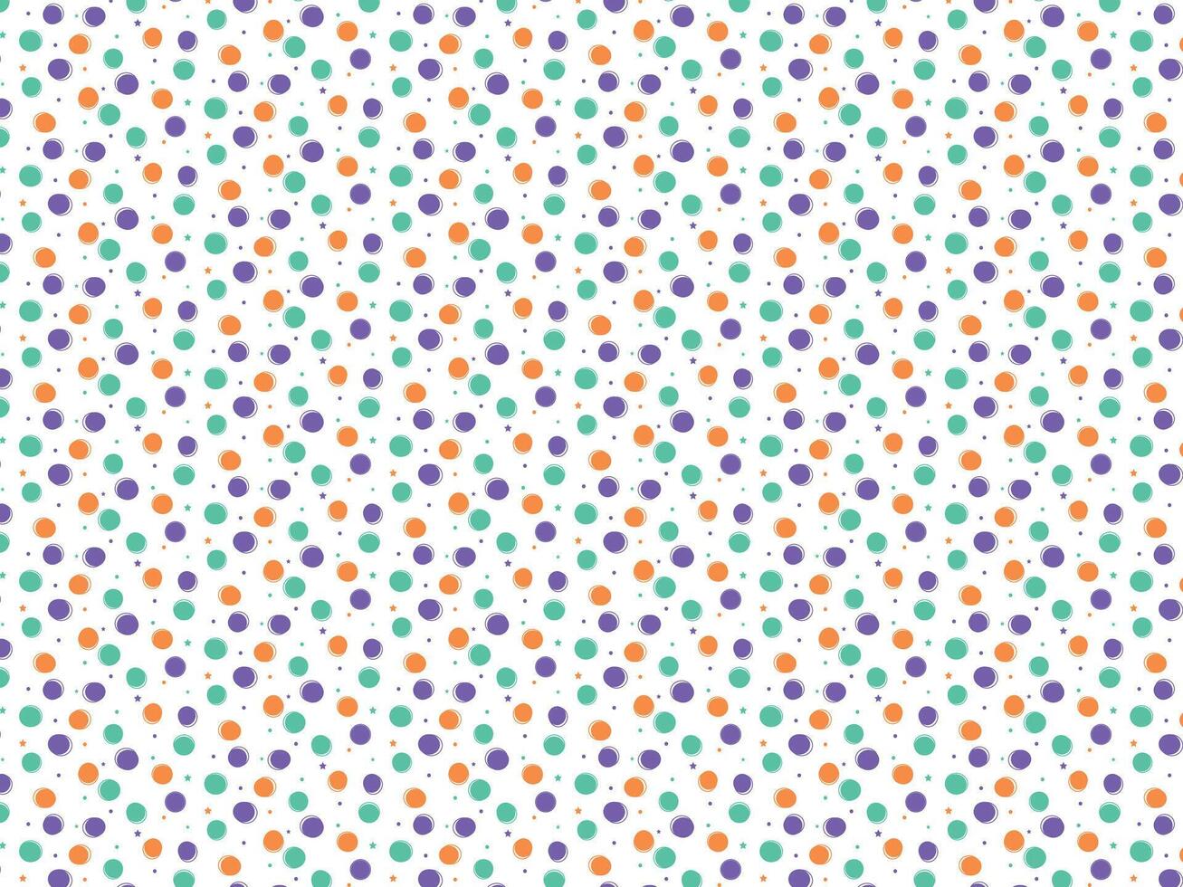 Hand-drawn polka dots colorful background pattern vector