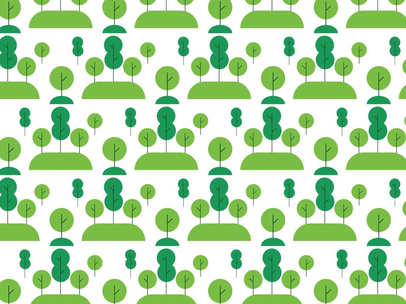 green tree with forestry landscape national park background pattern vector