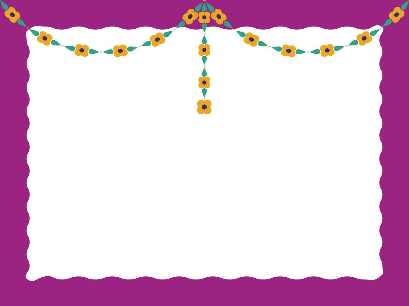 Abstract flower with banner photo frame border vector illustration