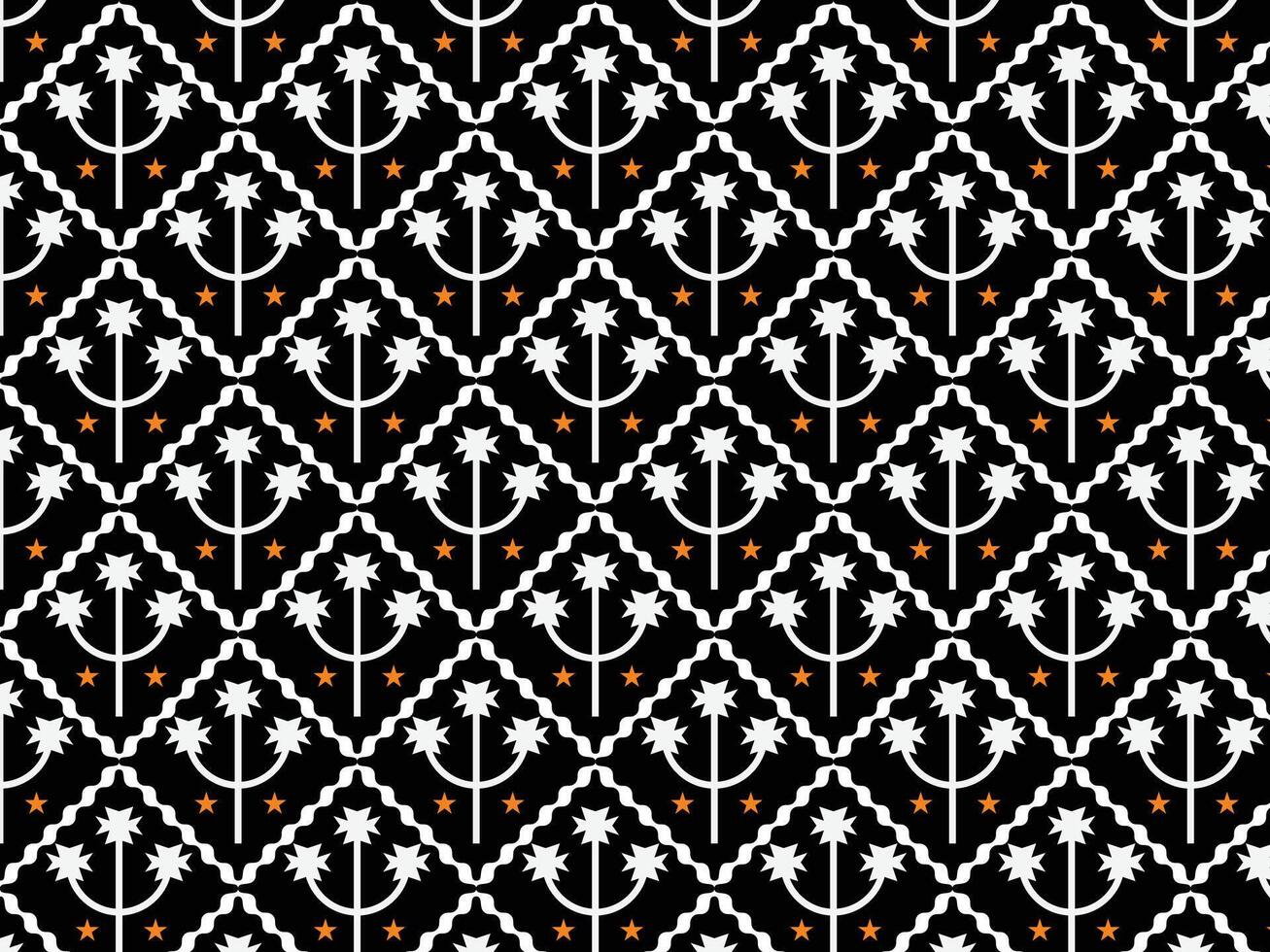 Abstract Black and white patchwork pattern vector