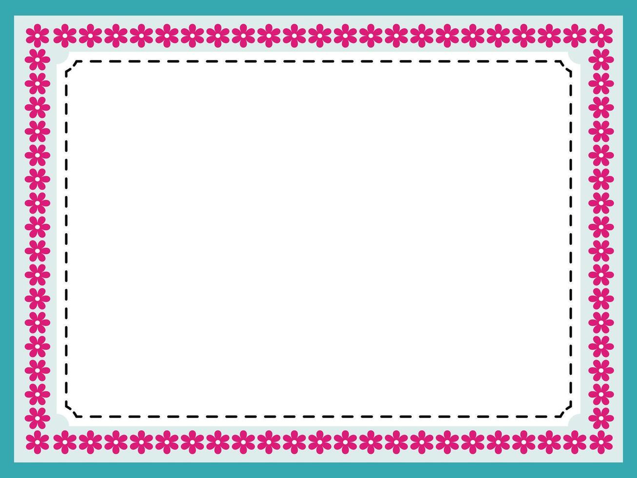 green and red flower photo frame border vector illustration