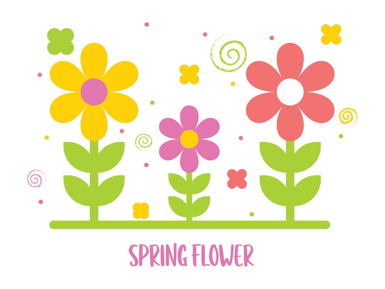 cute colourful spring flower vector illustration