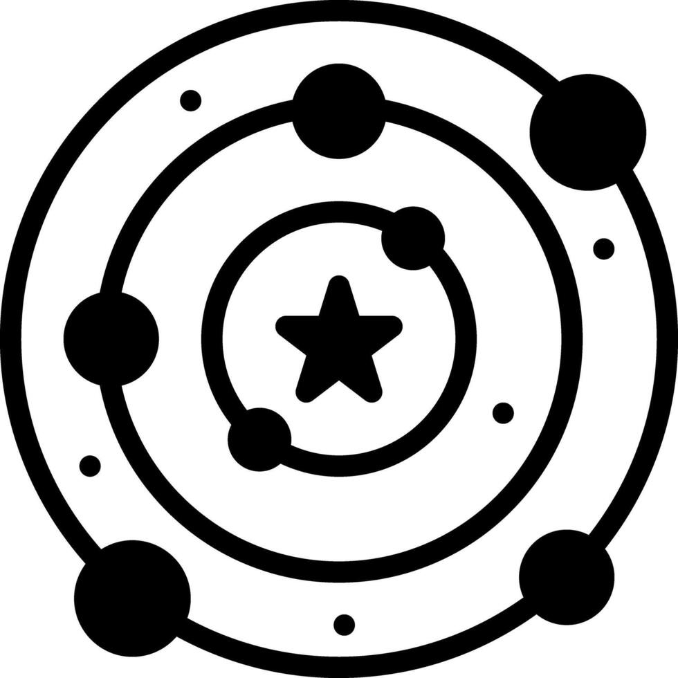 Vector black line icon for universe