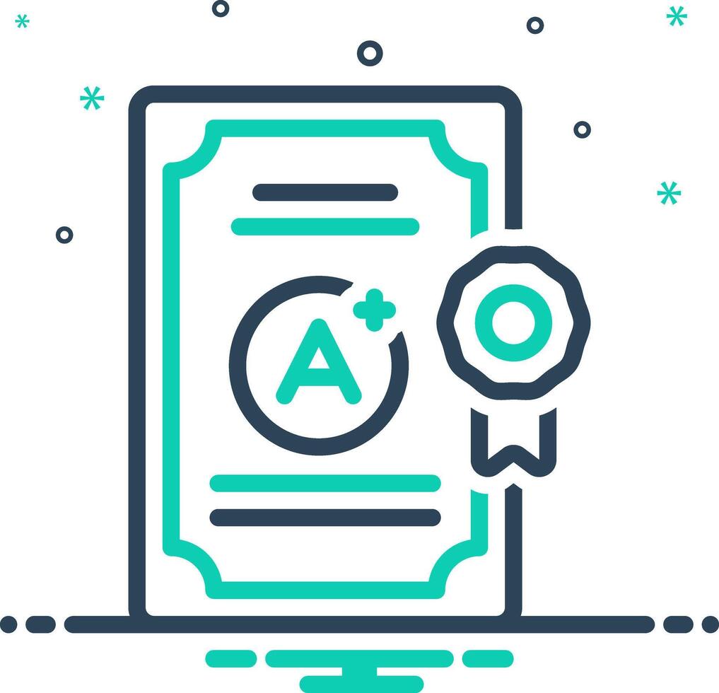 Vector mix icon for qualified