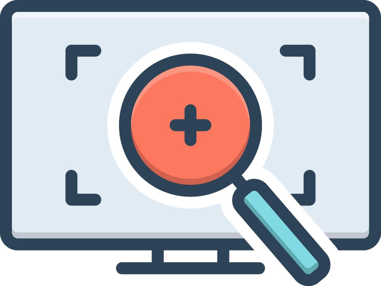 Vector black line icon for zoom