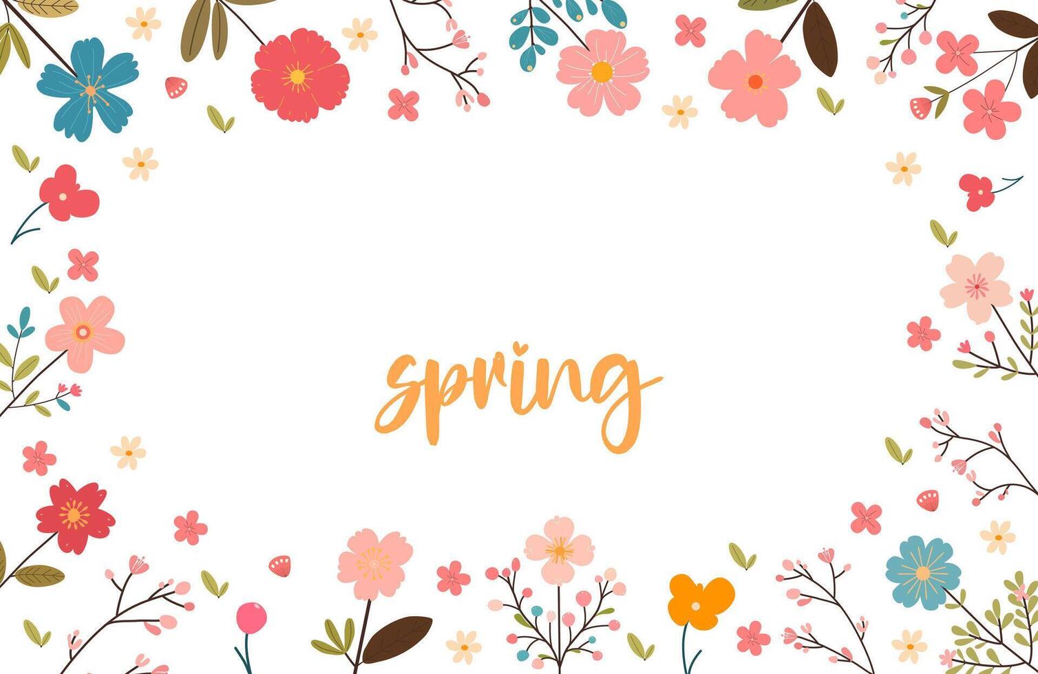 Banner design with spring logo. Postcard for the spring season. Vector