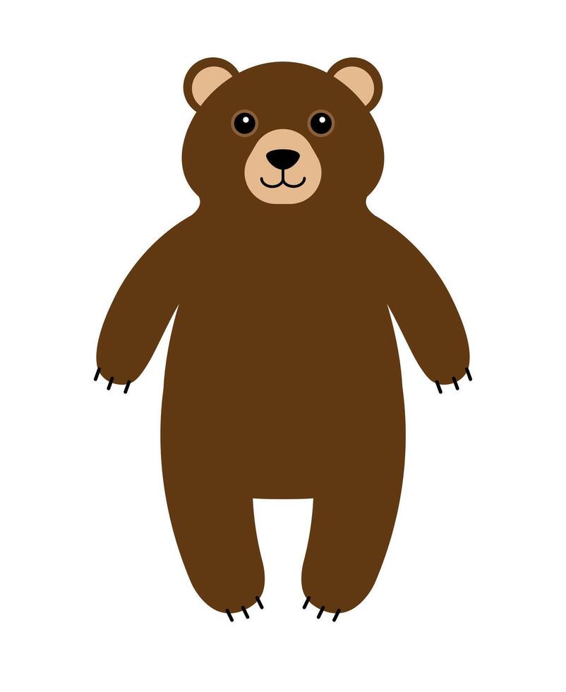 vector plano dibujos animados marrón oso pardo oso