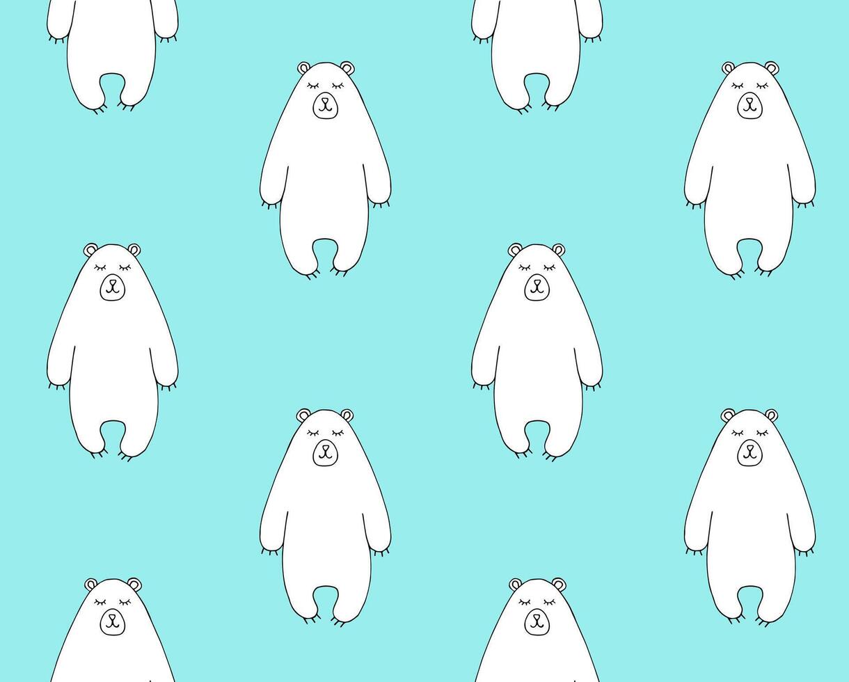 Vector seamless pattern of polar bear