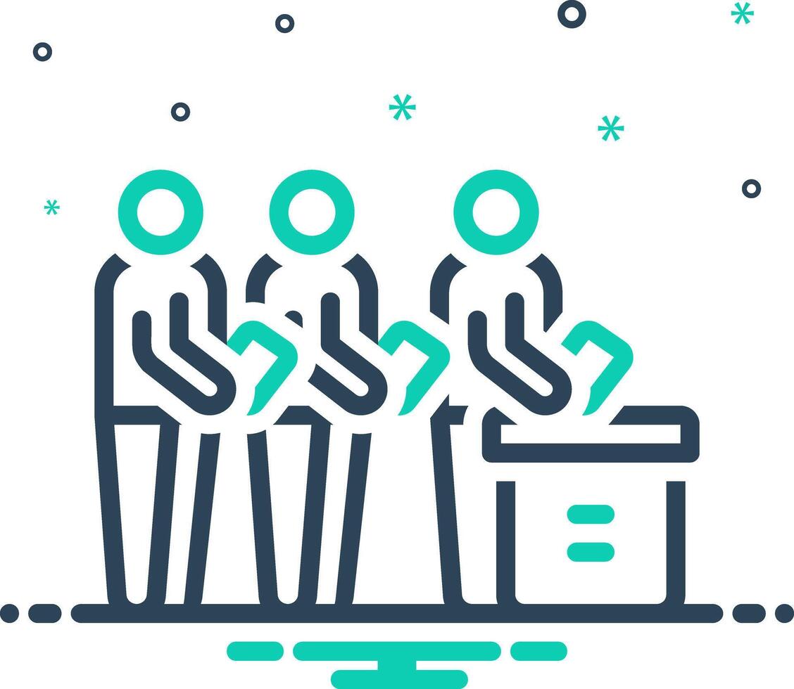 Vector mix icon for voters