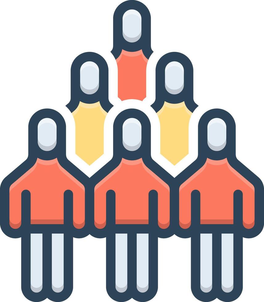 Vector black line icon for gathering