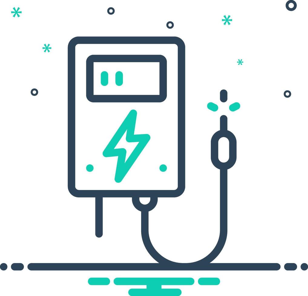 Vector mix icon for watt battery