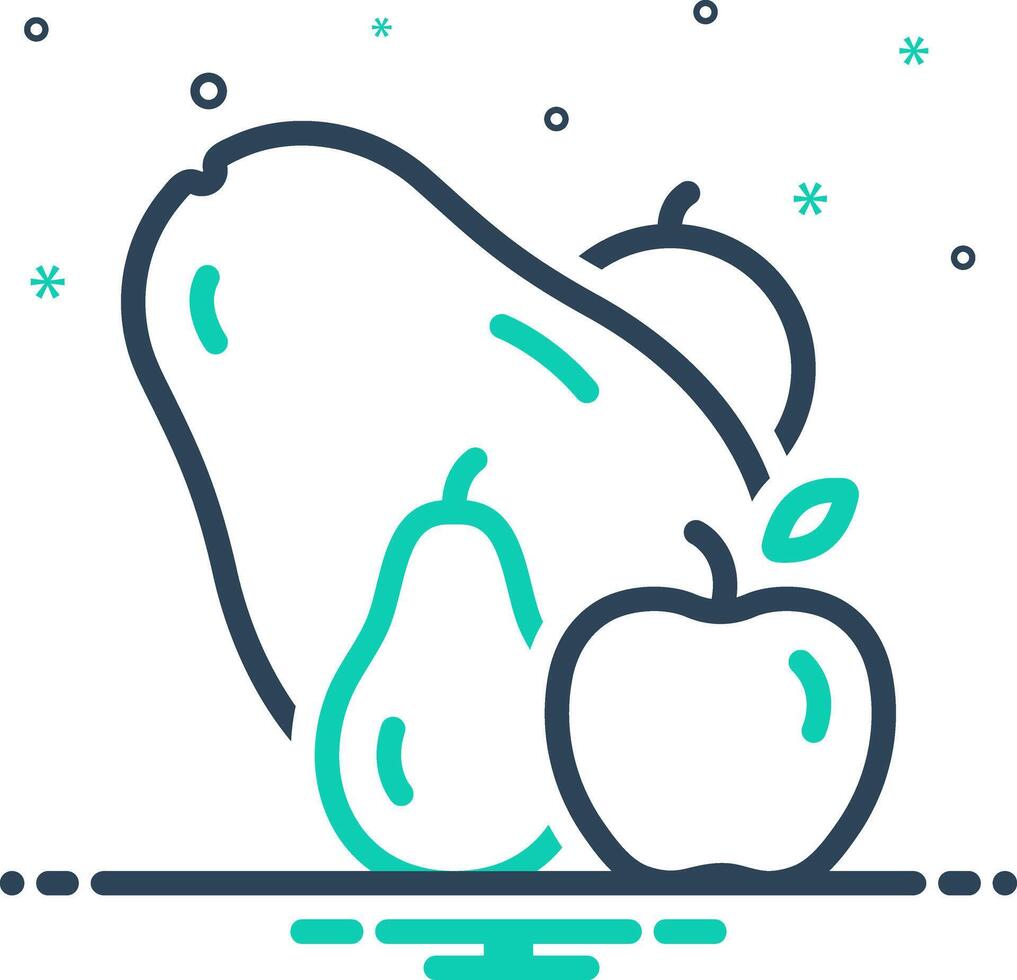 Vector mix icon for fruit