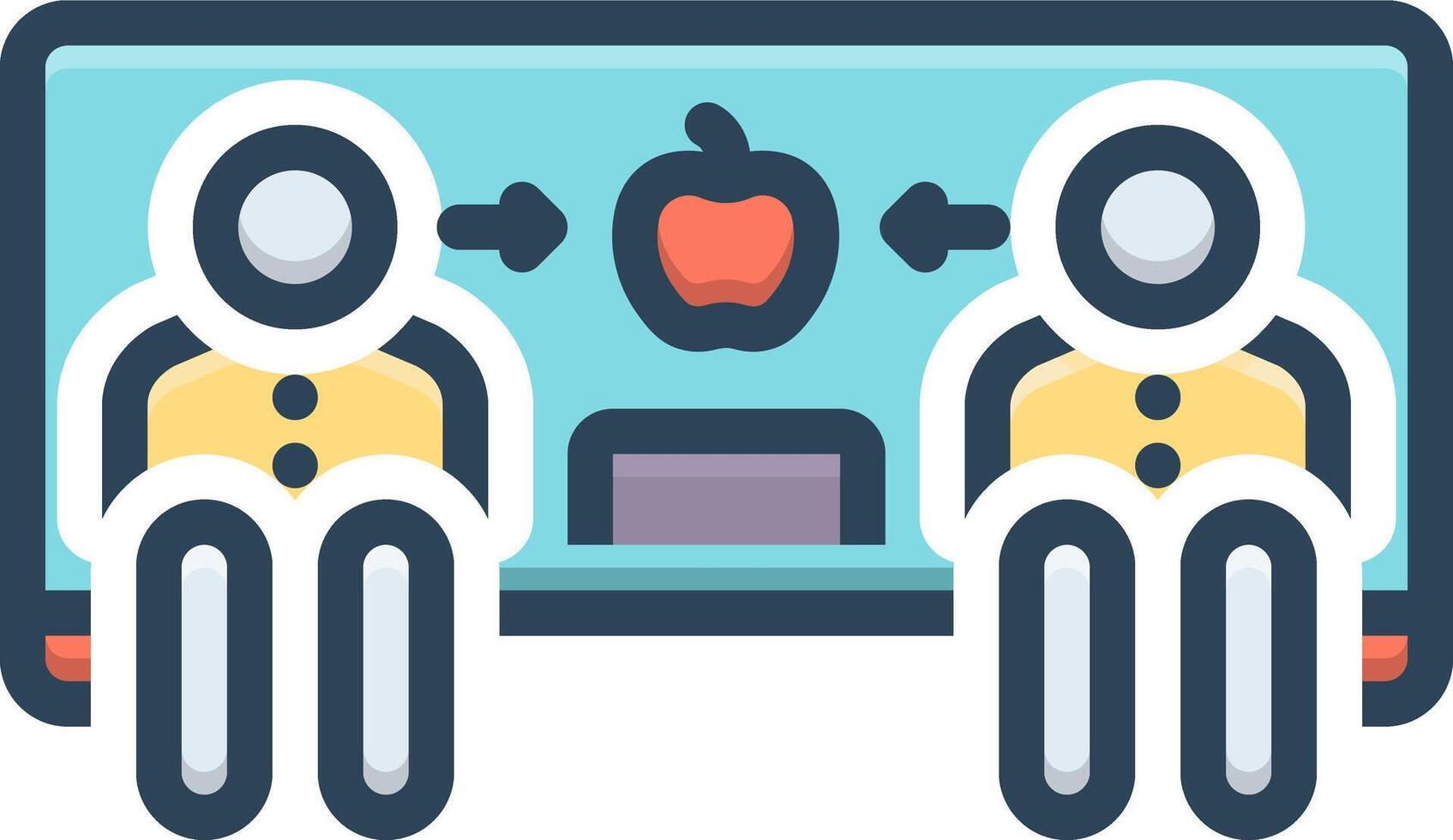Vector black line icon for middle