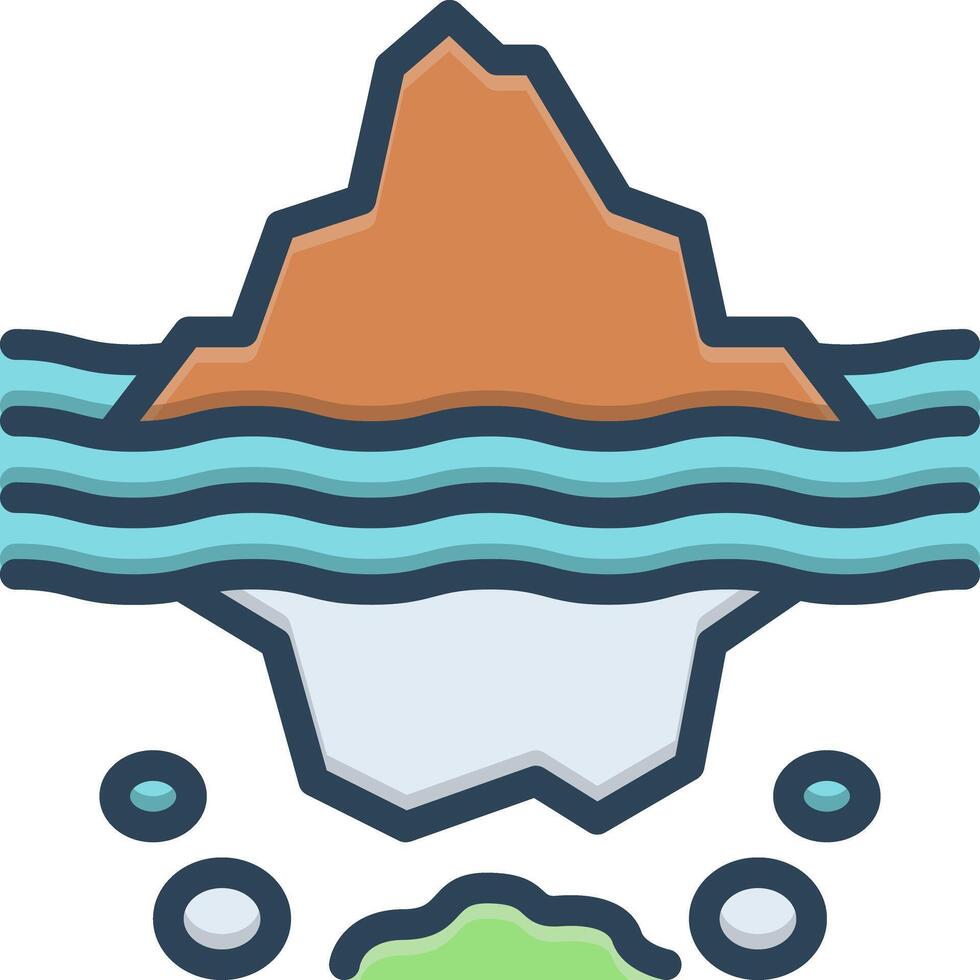 Vector black line icon for deep
