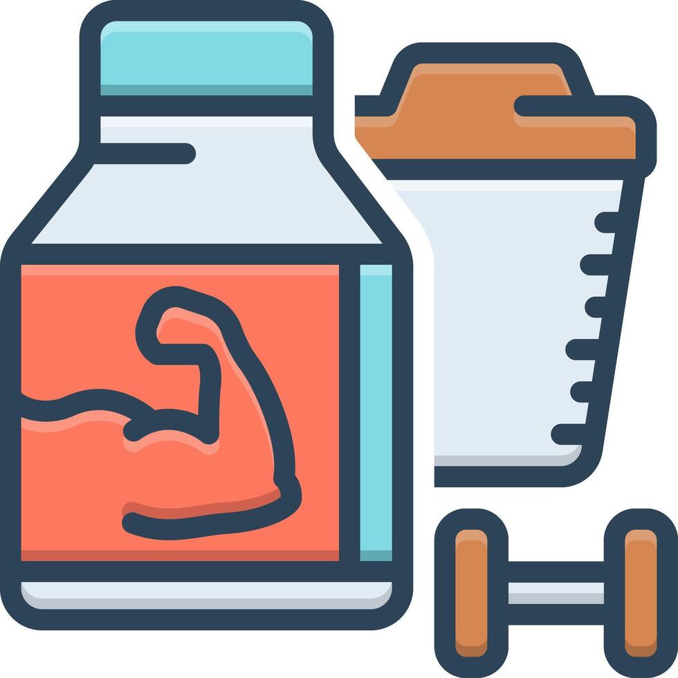 Vector black line icon for protein