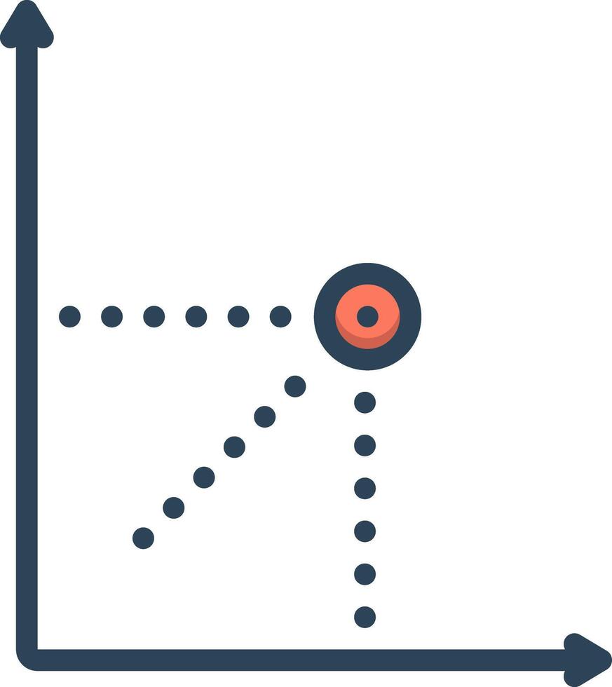 Vector black line icon for point