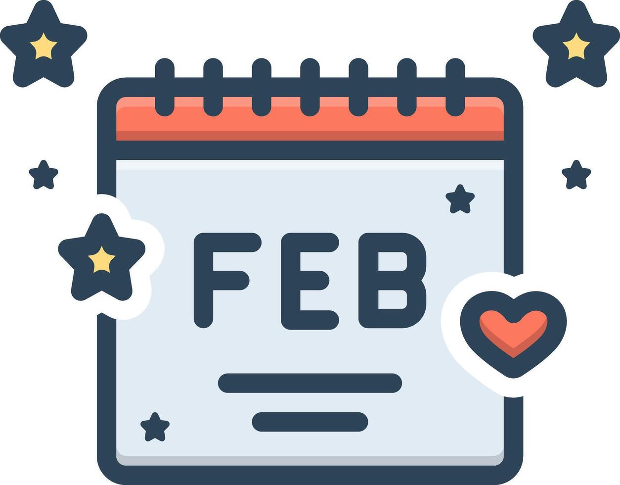 Vector black line icon for feb