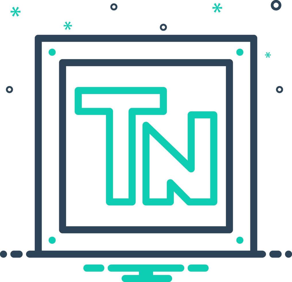 Vector mix icon for tn initial