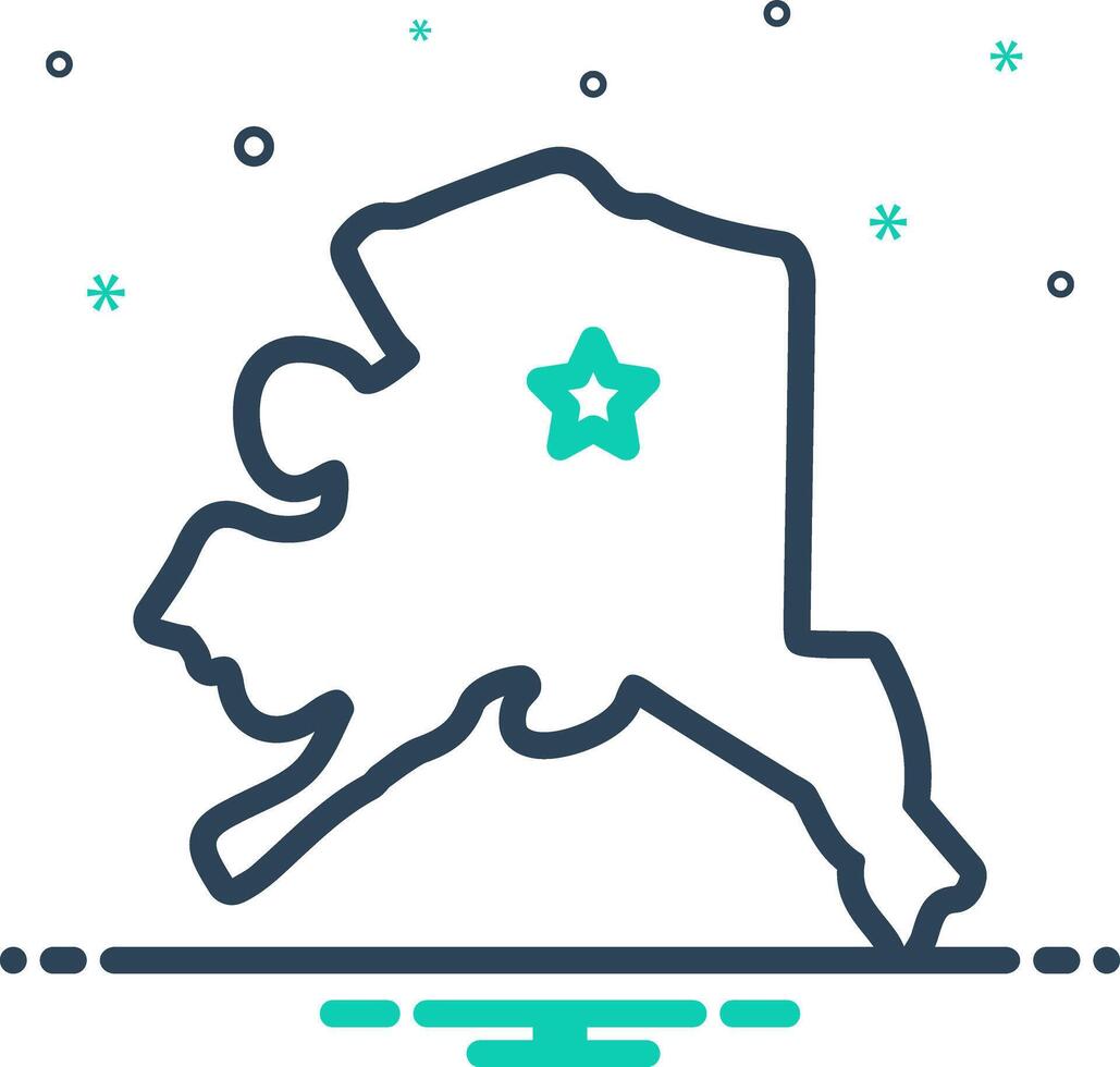 Vector mix icon for alaska