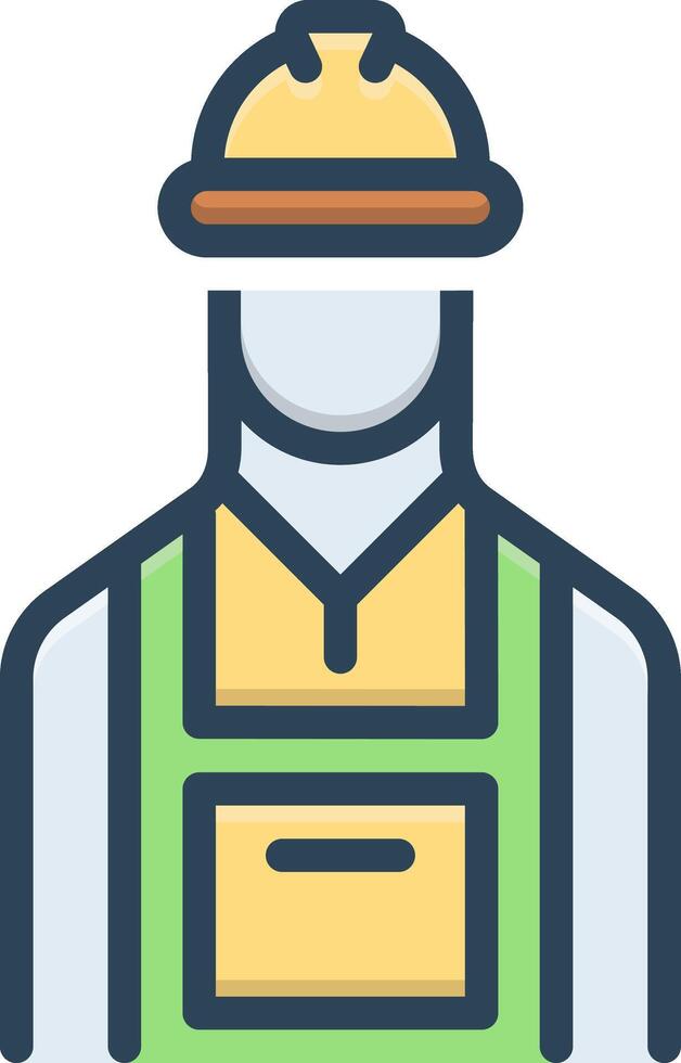 Vector black line icon for labor