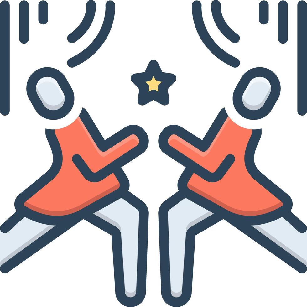 Vector black line icon for performances