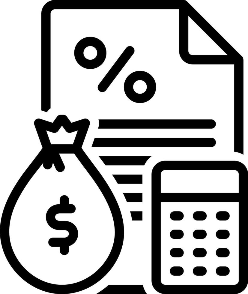 Vector black line icon for liabilities