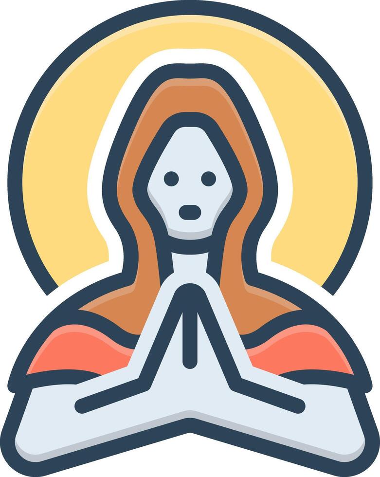 Vector black line icon for madonna