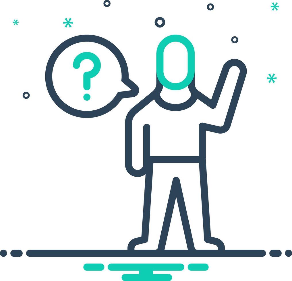 Vector mix icon for ask