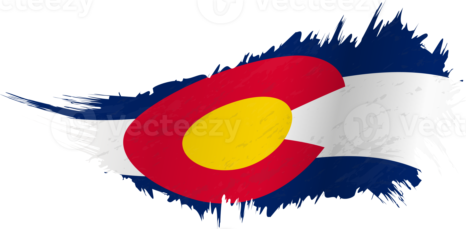 Flag of Colorado state in grunge style with waving effect. png