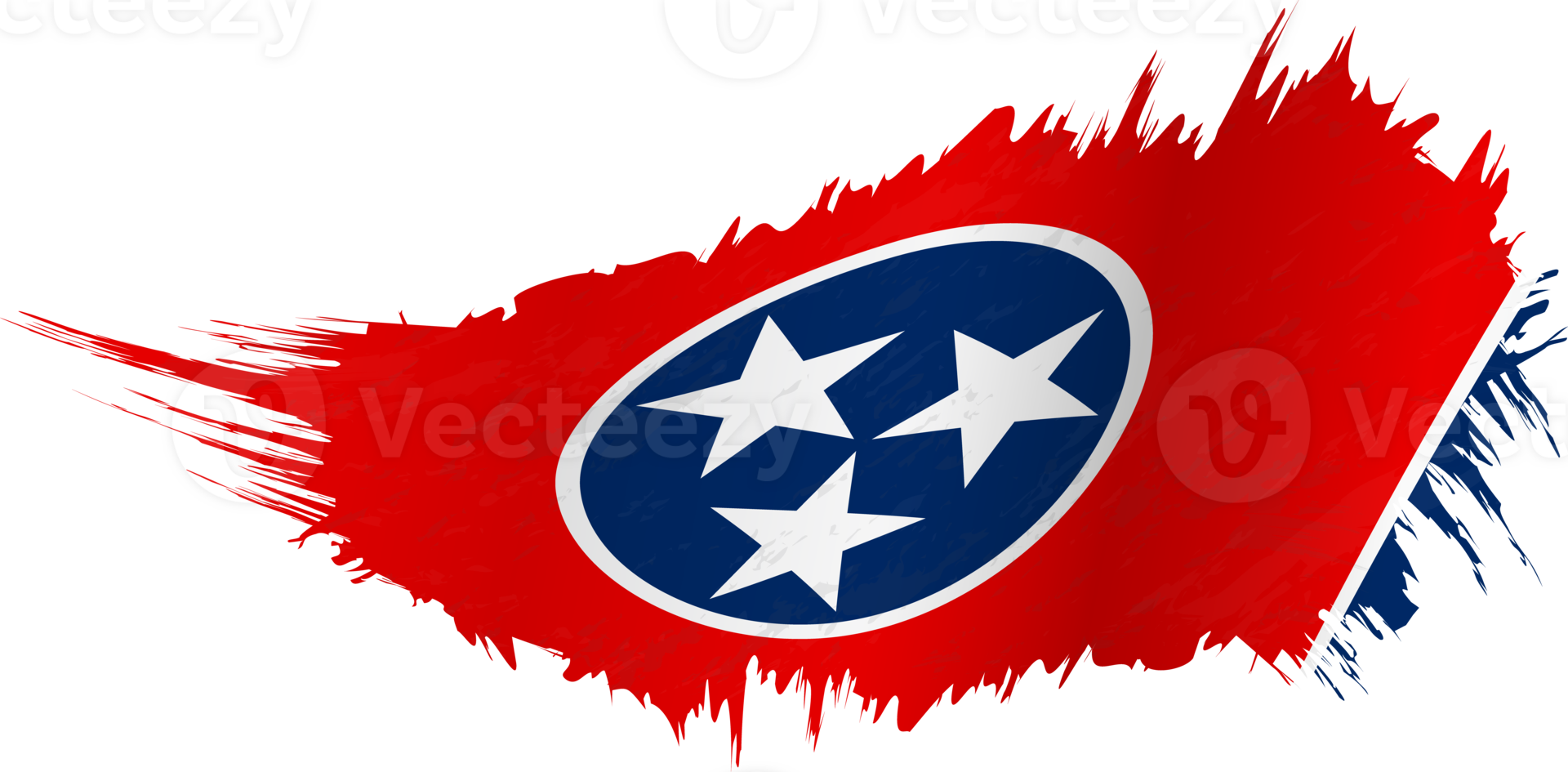 Flag of Tennessee state in grunge style with waving effect. png