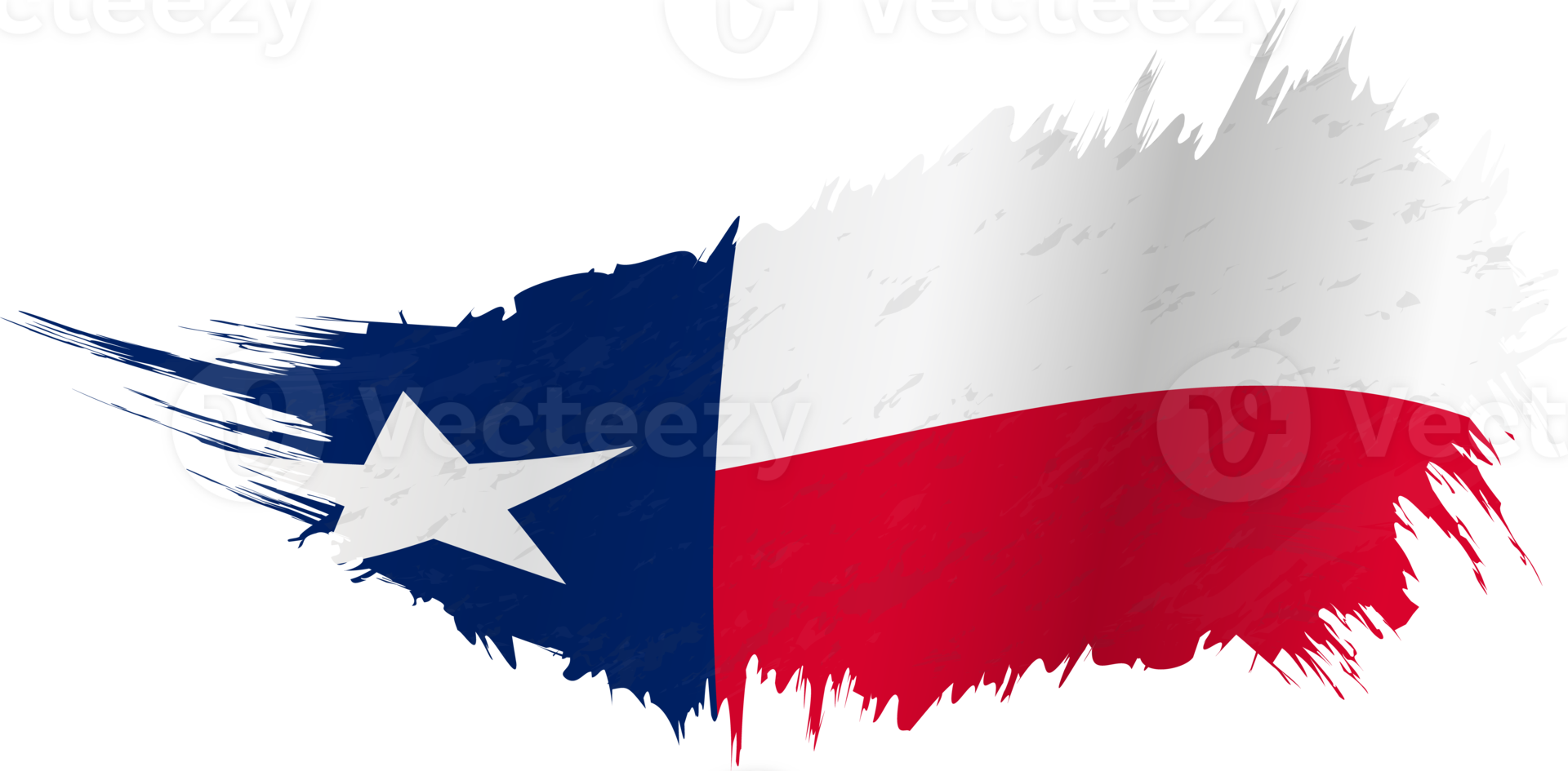 Flag of Texas state in grunge style with waving effect. png