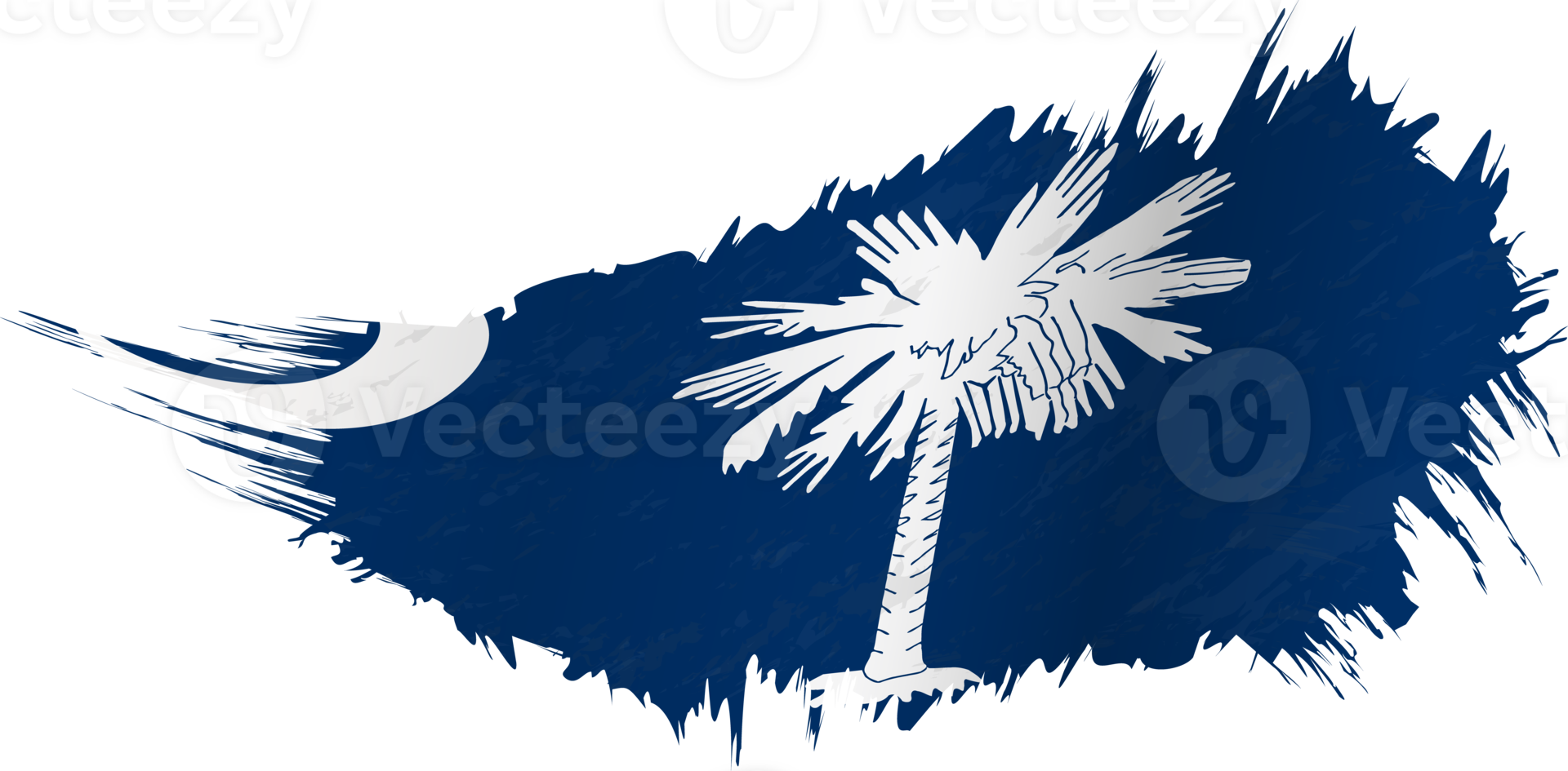 Flag of South Carolina state in grunge style with waving effect. png