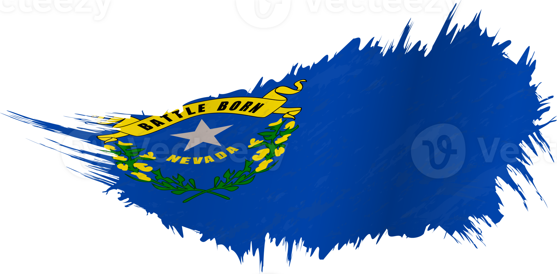 Flag of Nevada state in grunge style with waving effect. png