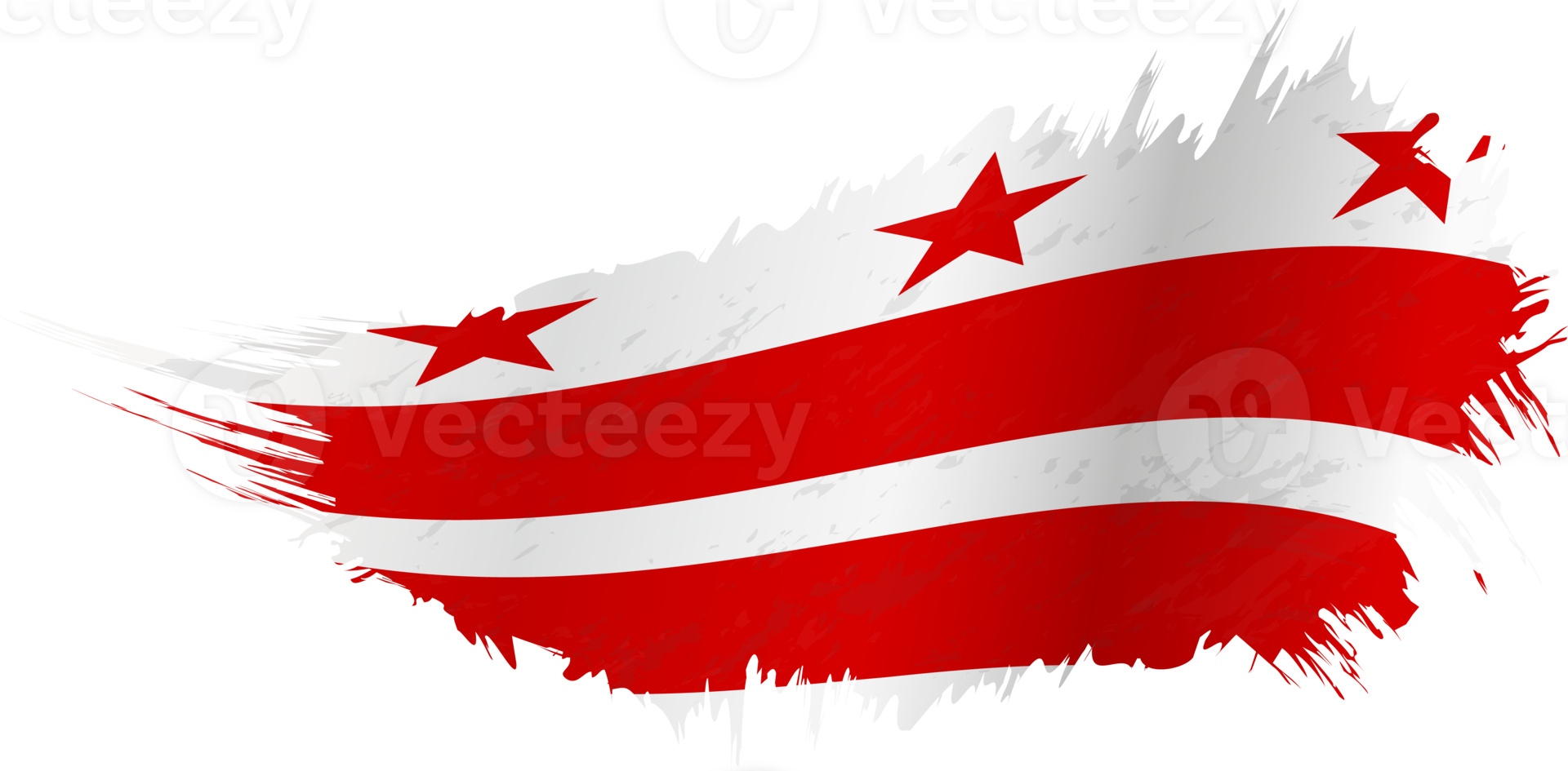 Flag of District of Columbia in grunge style with waving effect. png