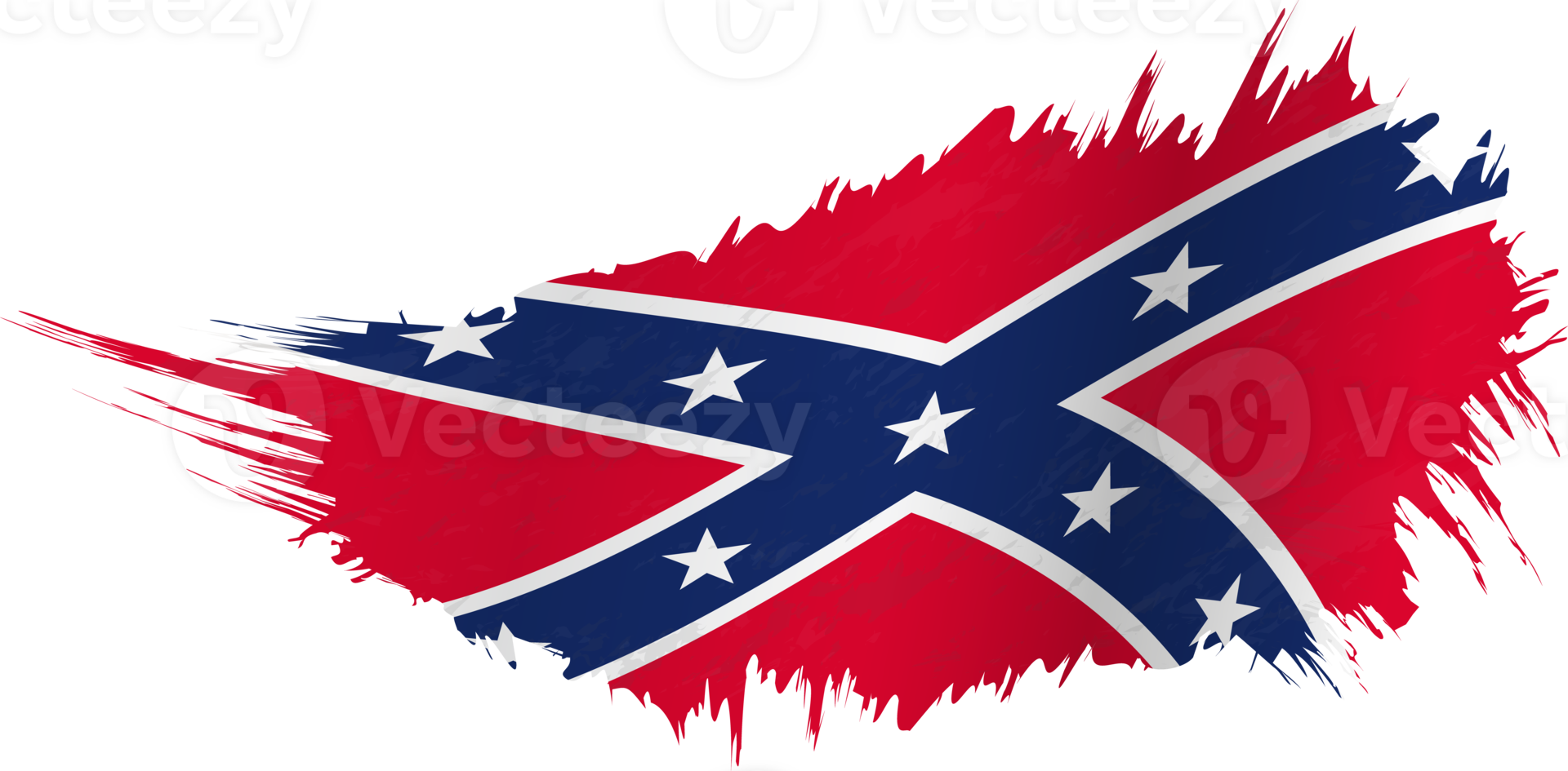 Flag of Confederate in grunge style with waving effect. png