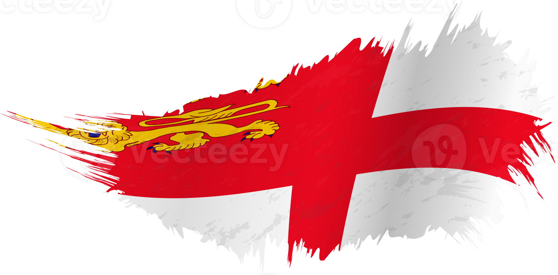 Flag of Sark in grunge style with waving effect. png