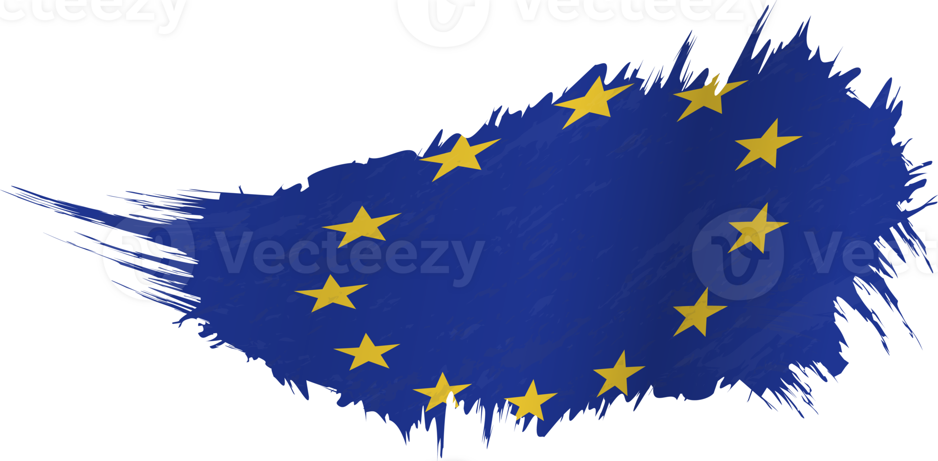 Flag of European Union in grunge style with waving effect. png