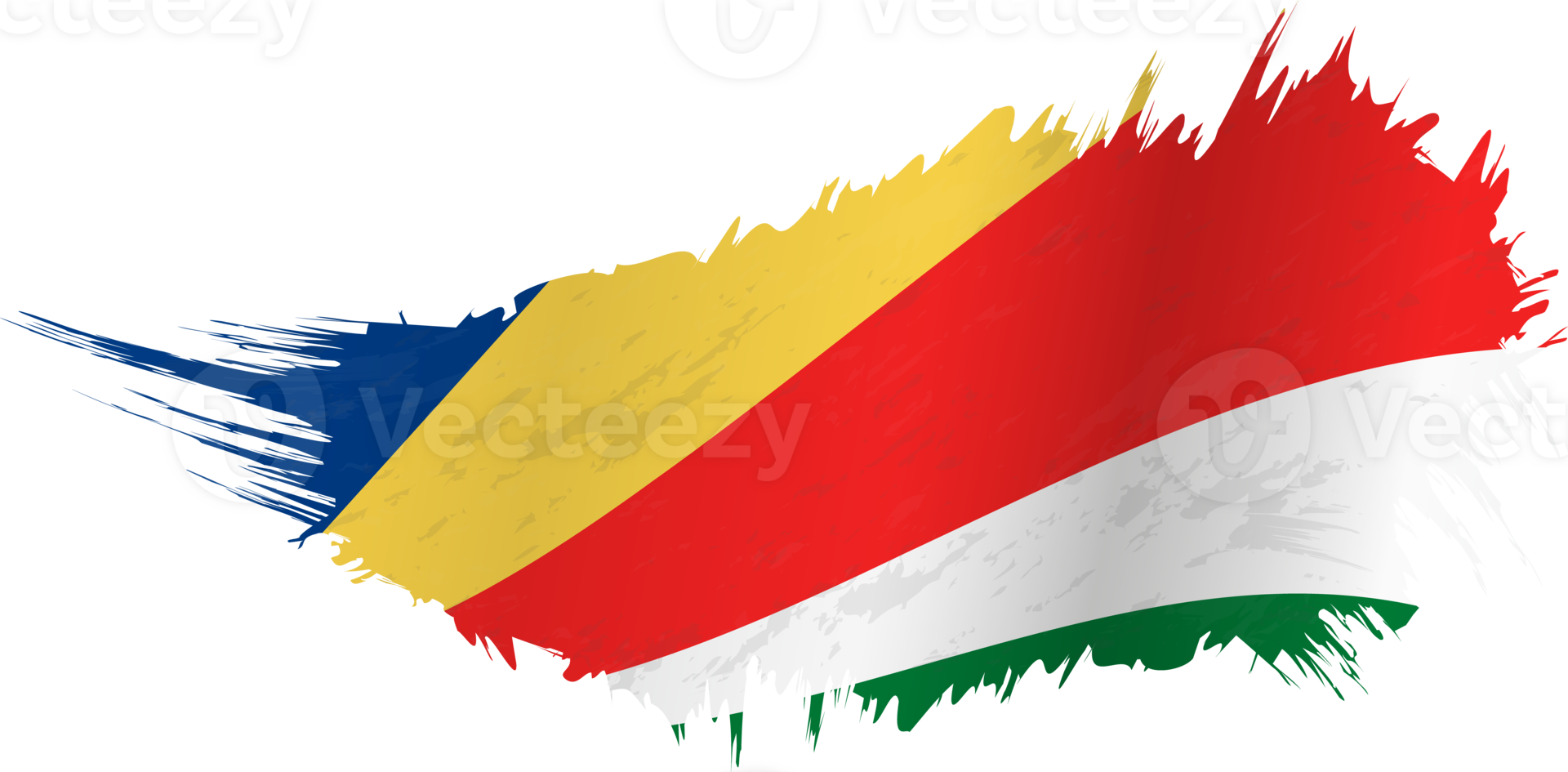 Flag of Seychelles in grunge style with waving effect. png
