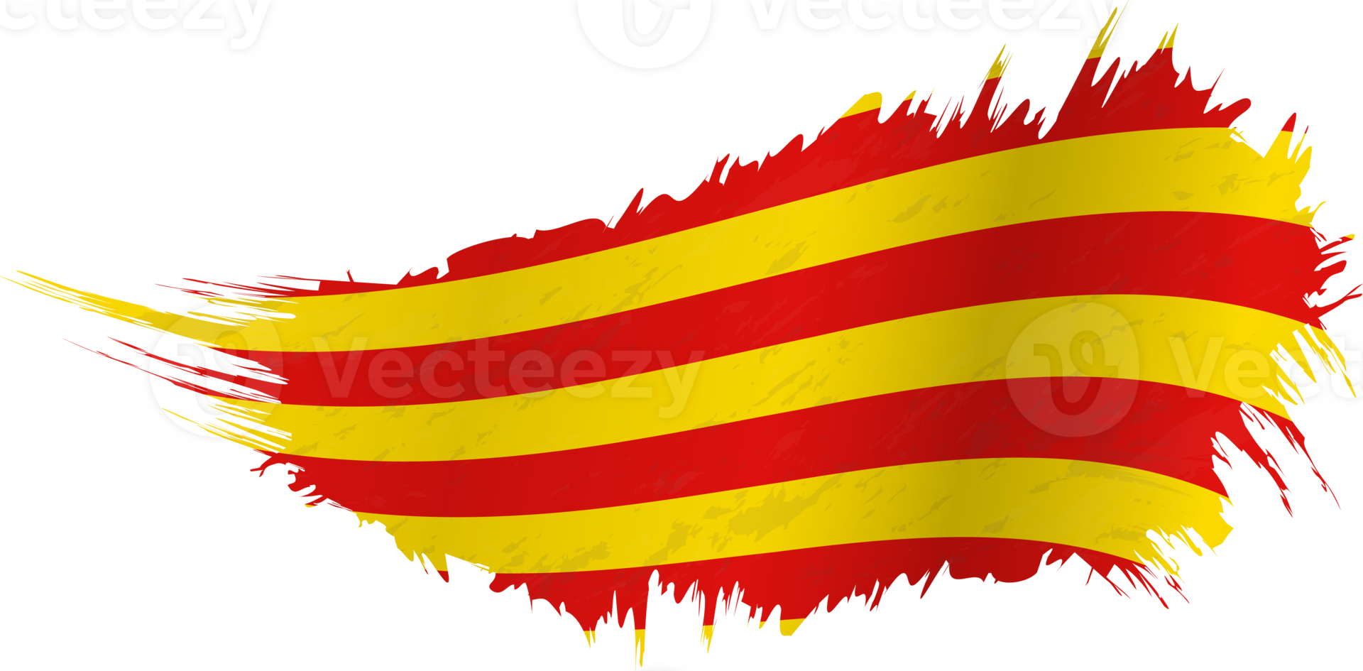 Flag of Catalonia in grunge style with waving effect. png