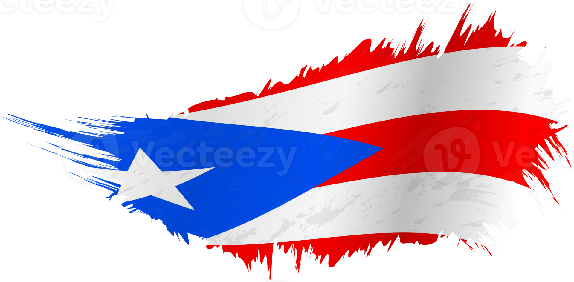 vlag van puerto rico in grunge stijl met golvend effect. png