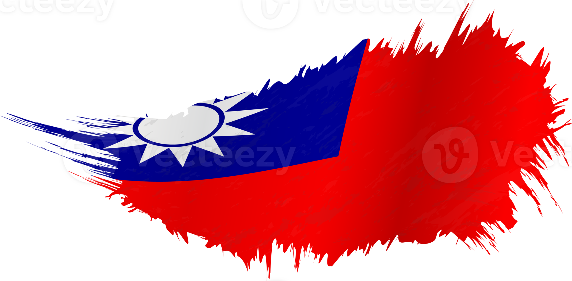 Flag of Taiwan in grunge style with waving effect. png