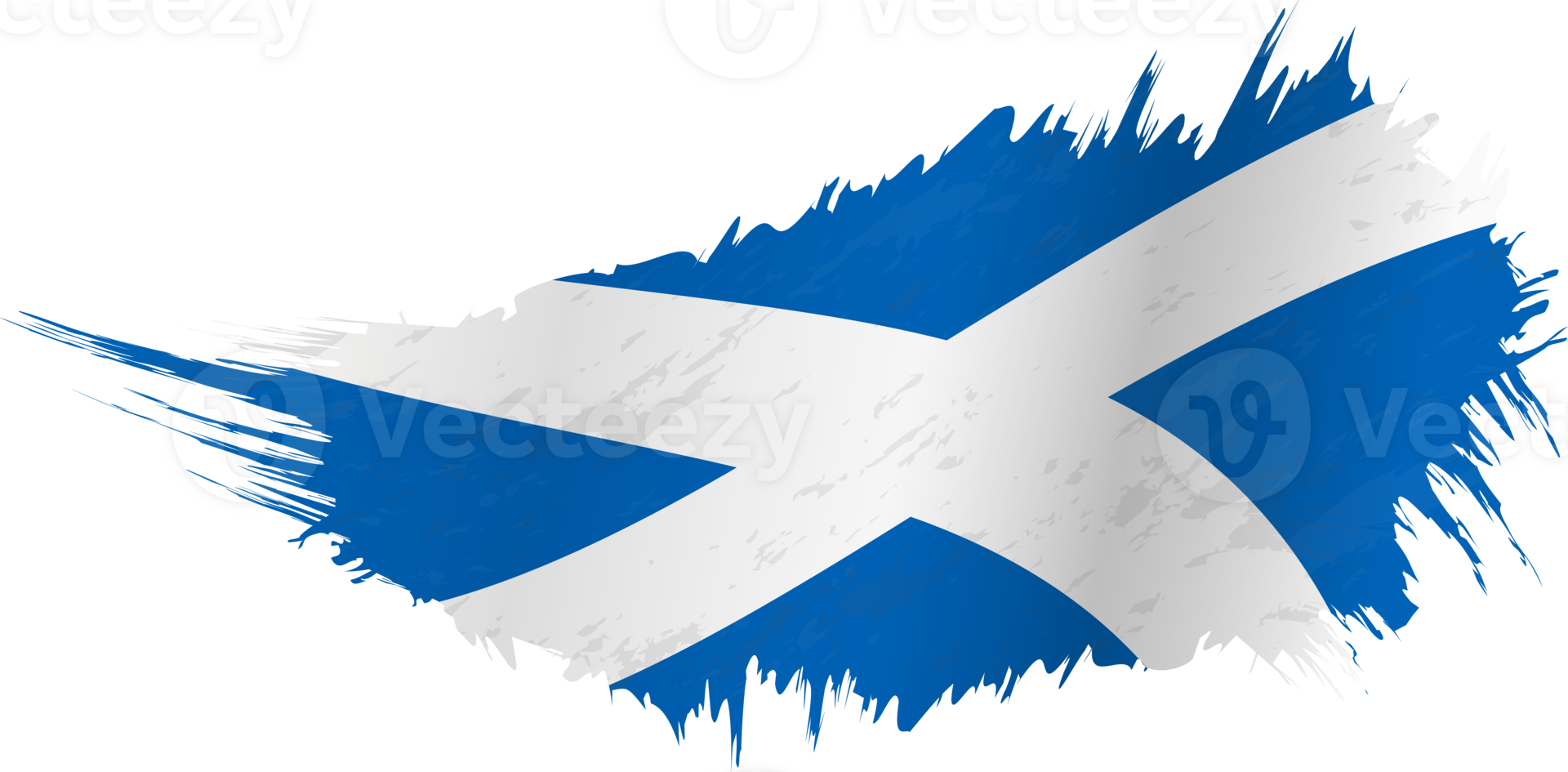 Flag of Scotland in grunge style with waving effect. png
