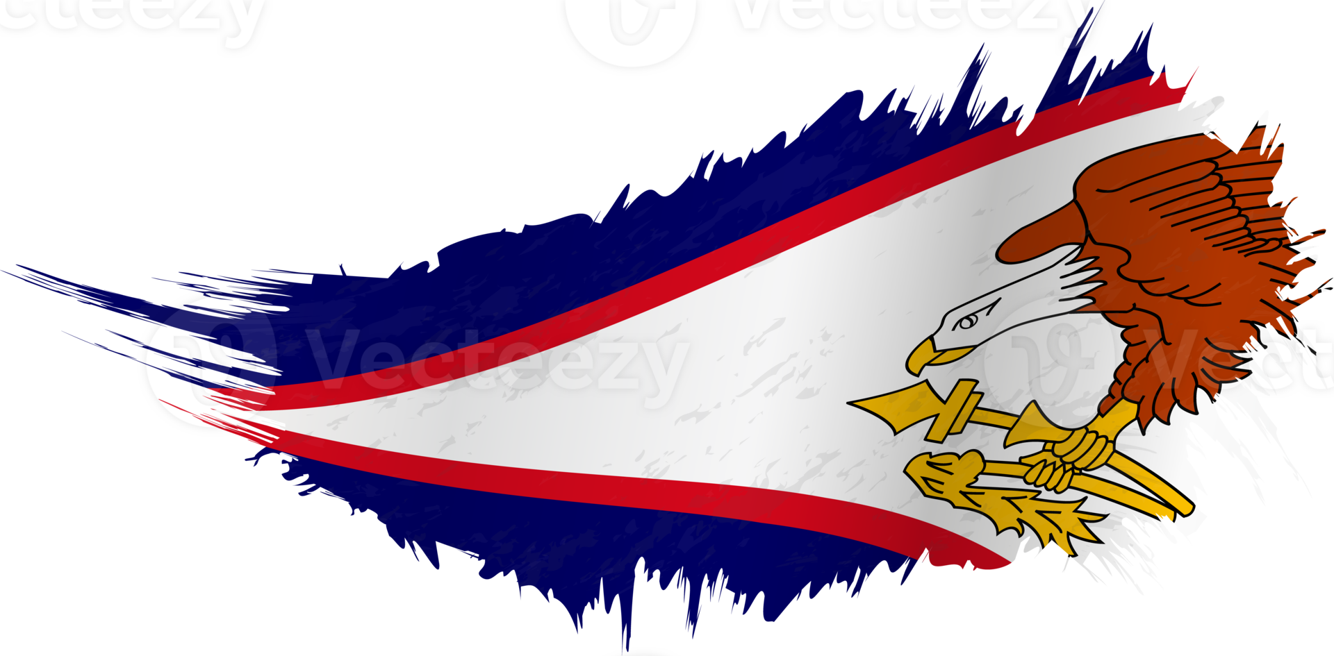 Flag of American Samoa in grunge style with waving effect. png