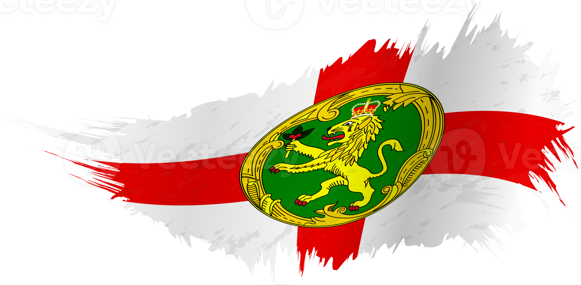 Flag of Alderney in grunge style with waving effect. png