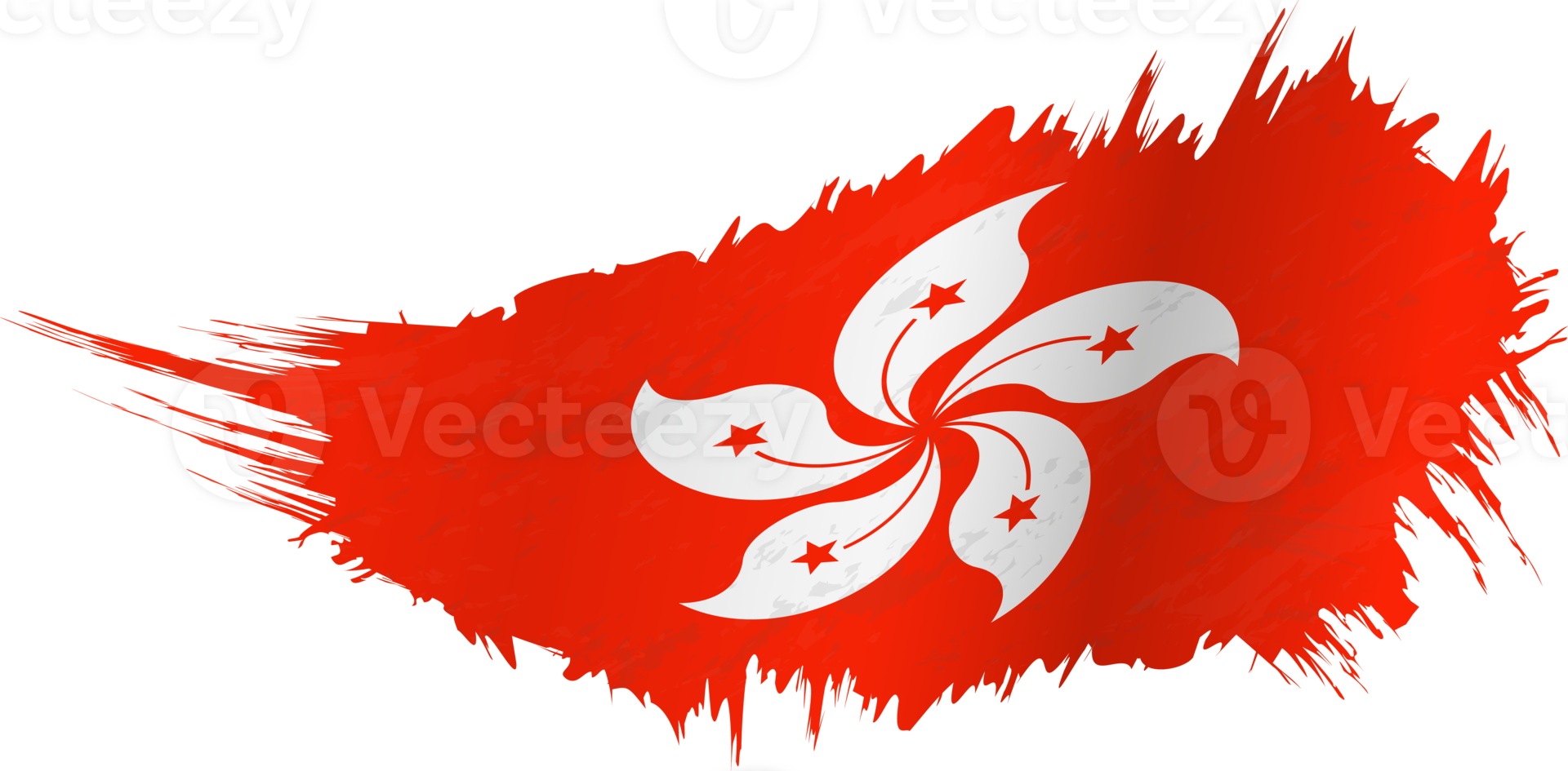 Flag of Hong Kong in grunge style with waving effect. png