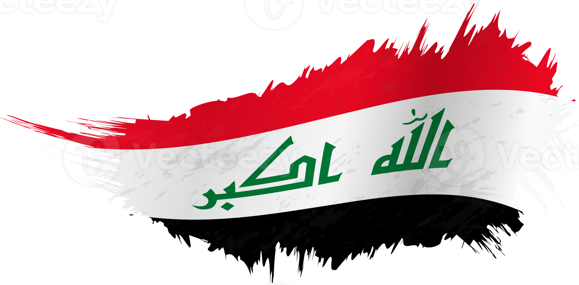 Flag of Iraq in grunge style with waving effect. png