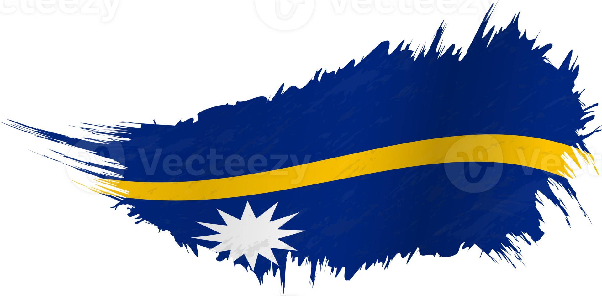 Flag of Nauru in grunge style with waving effect. png