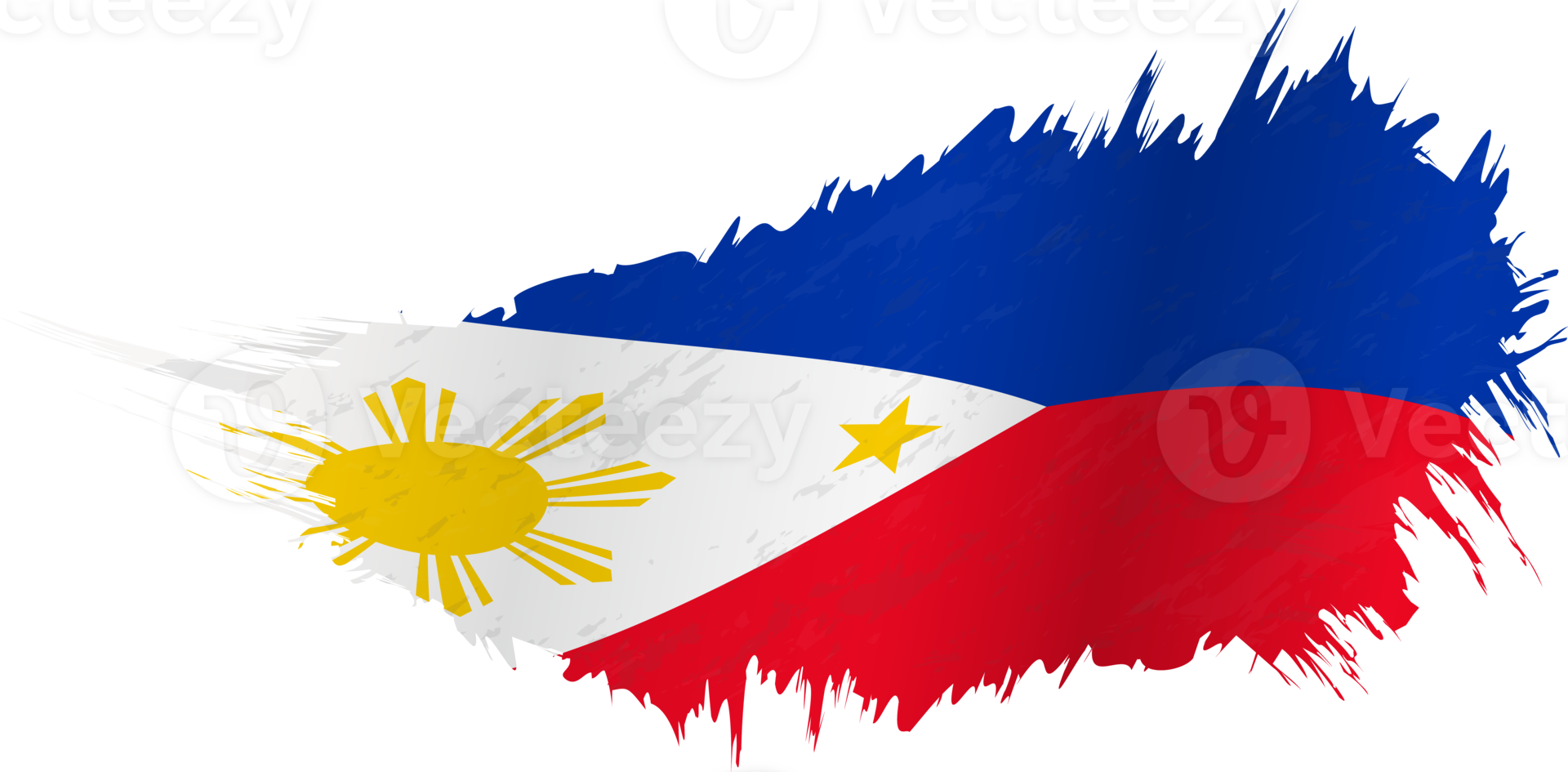 Flag of Philippines in grunge style with waving effect. png