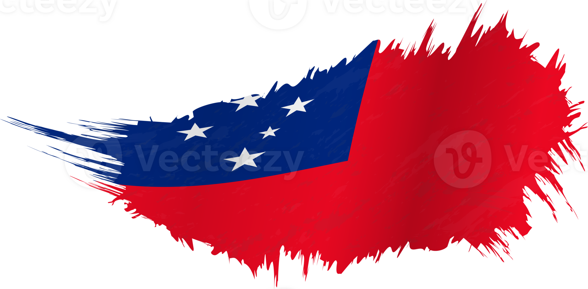 Flag of Samoa in grunge style with waving effect. png