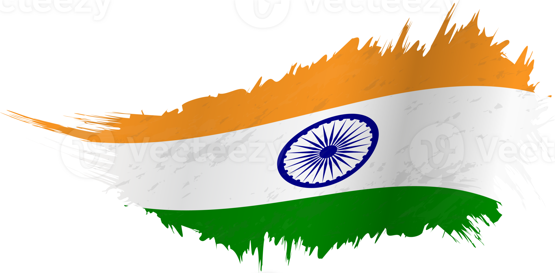 Flag of India in grunge style with waving effect. png